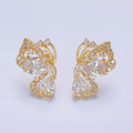 24K Gold Filled CZ Micro Paved Butterfly Earrings Set — 24K Gold | Hypoallergenic Stud Earrings