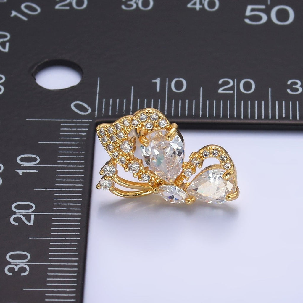 24K Gold Filled CZ Micro Paved Butterfly Earrings Set — 24K Gold | Hypoallergenic Stud Earrings
