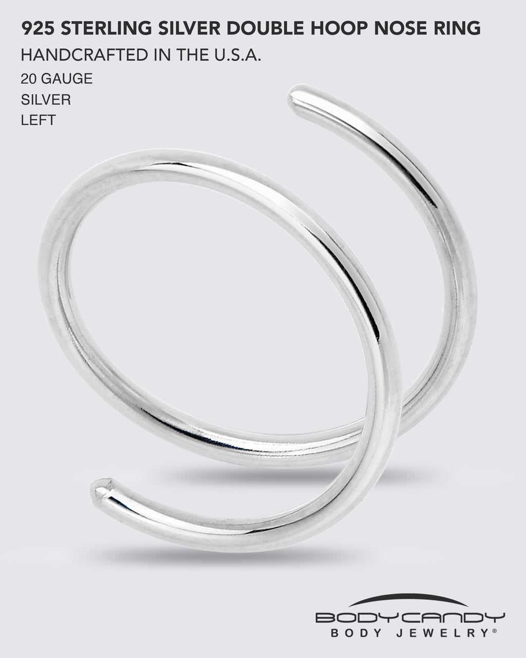 925 Sterling Silver Double Hoop Spiral Nose Ring | Hypoallergenic Nose Piercing Jewelry